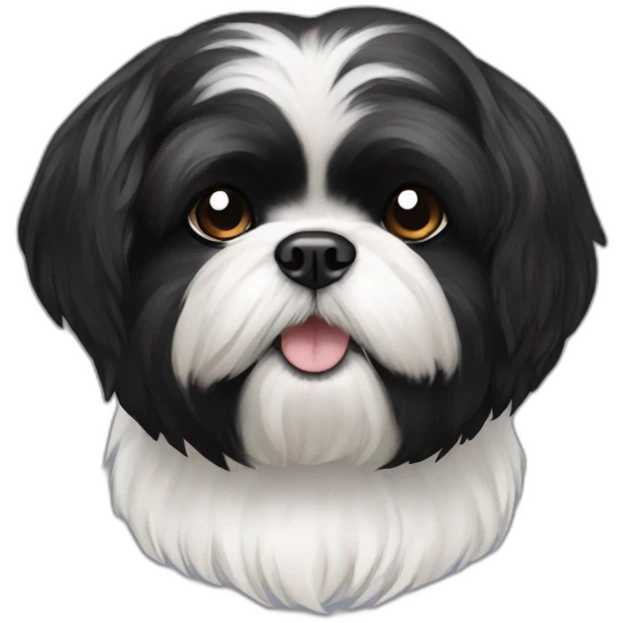 all black no white shih tzu emoji
