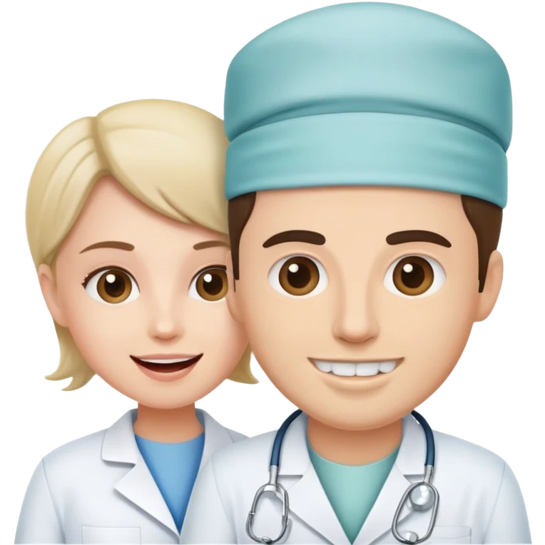 dentist and dentist chair with patient emoji