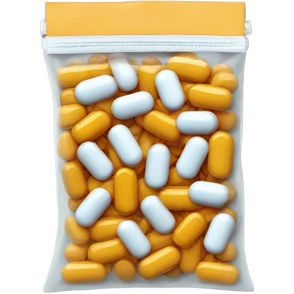 Pills in a small zip bag emoji