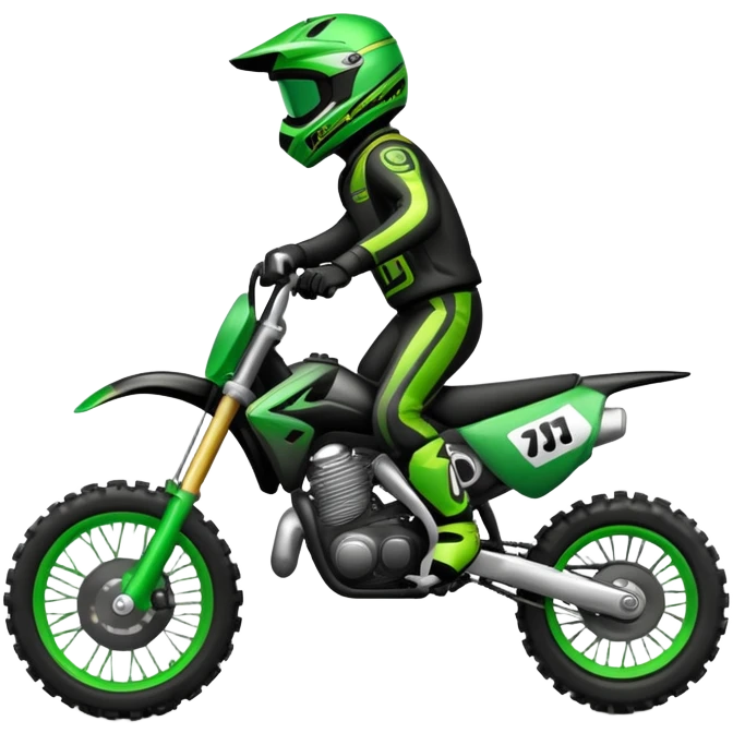 Black and green dirt bike  emoji