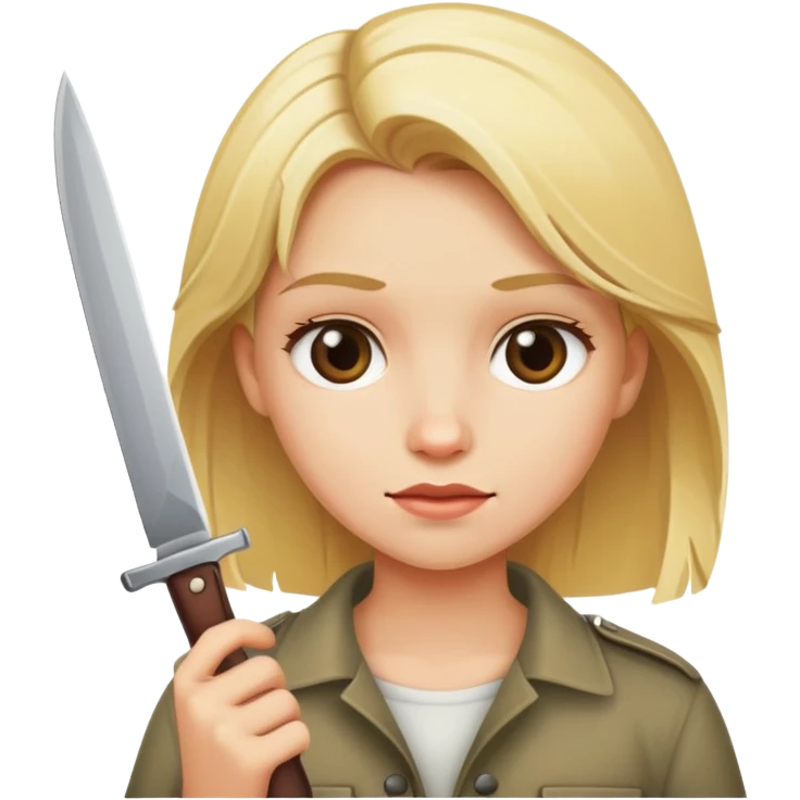 Blonde girl with a knife  emoji