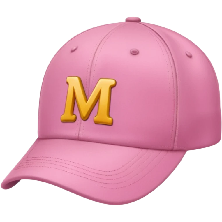 pink cap with letter m on it emoji