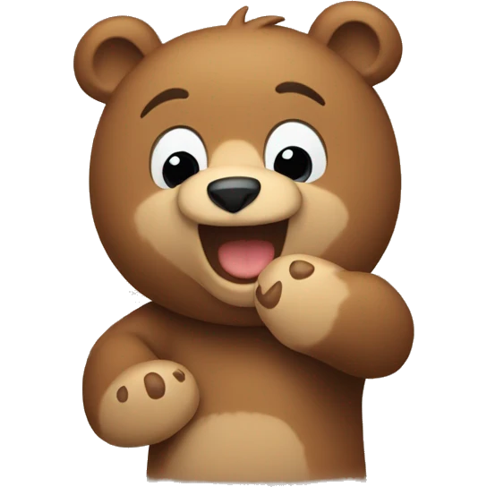 Happy bear with paws up and eyes closed emoji