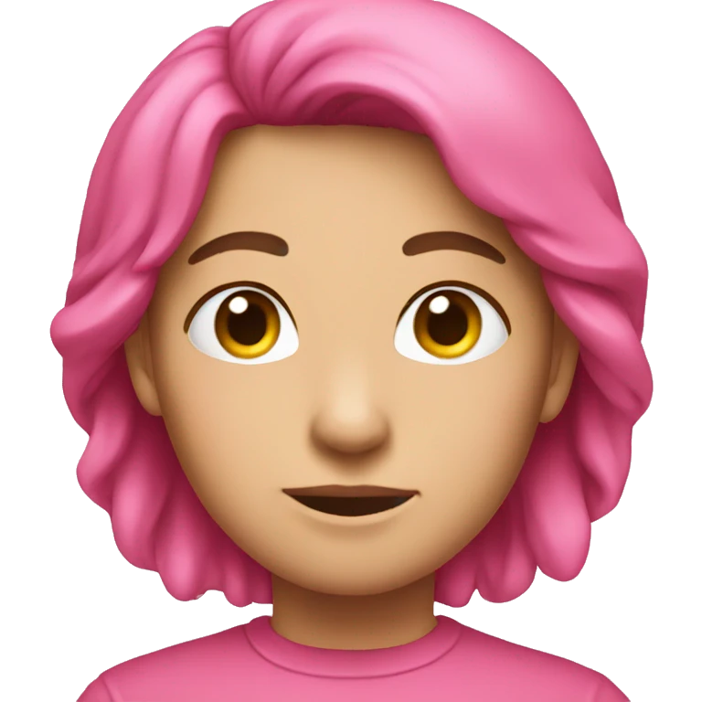 A pink  emoji