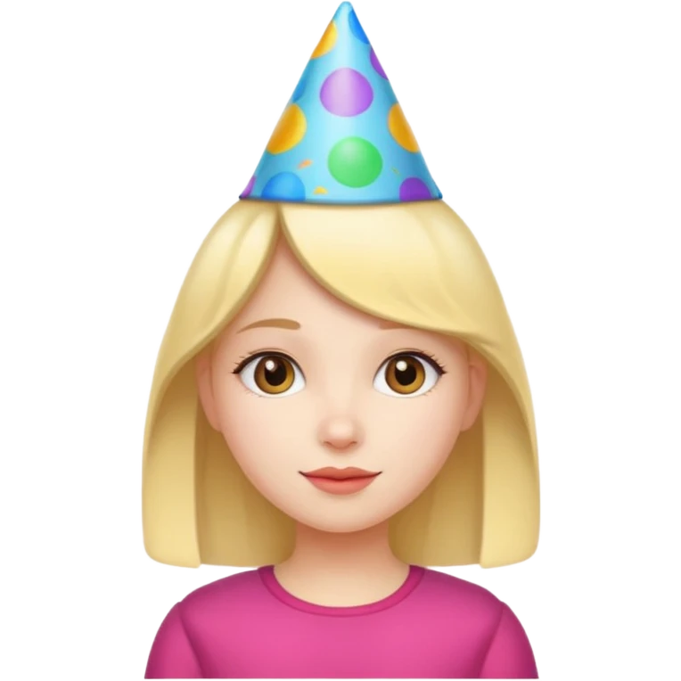 A cute girl who has a birthday emoji