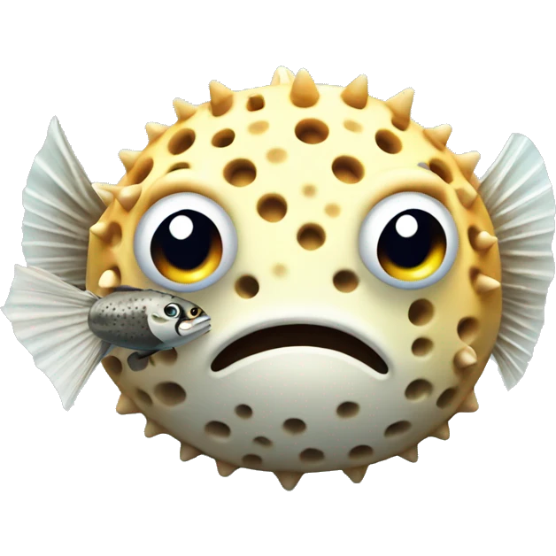 Pufferfish, gun, sweets emoji