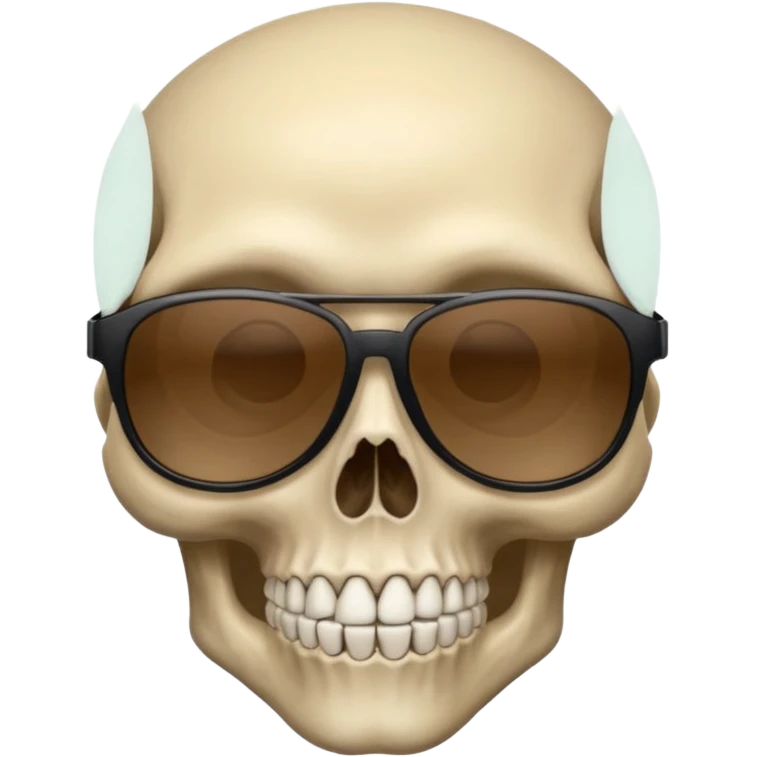 Make a skull face with sunglasses down a bit so you can see his eyes and his left eye brow up a bit emoji