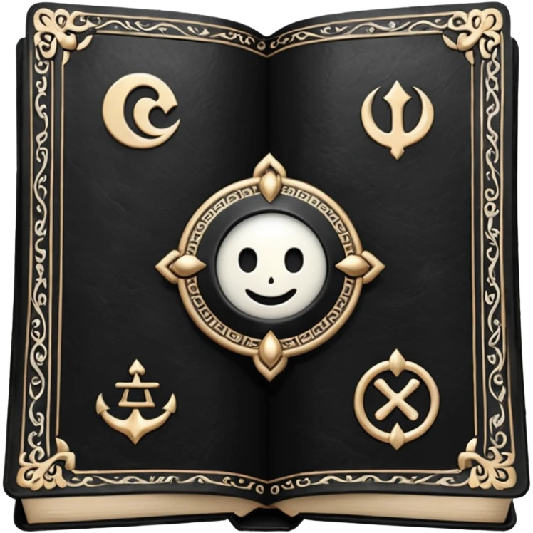 Book magic black and white emoji
