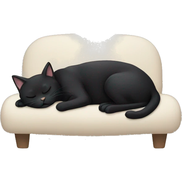 black cat sleeping emoji