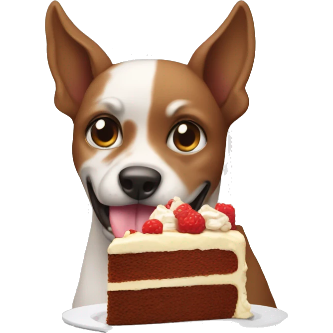 Dog eating cake emoji