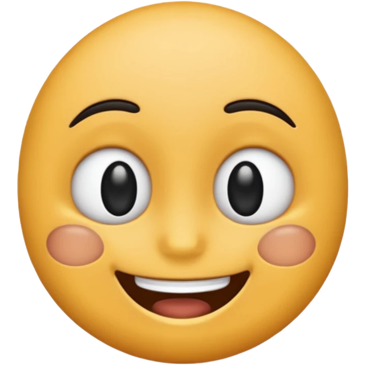 🥺emoji but with all black eyes and a smile emoji