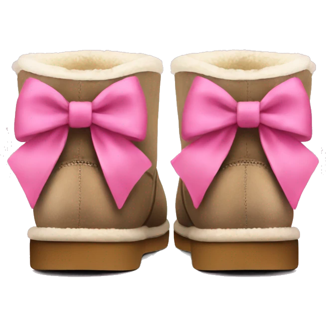 ugg slippers with pink bows emoji
