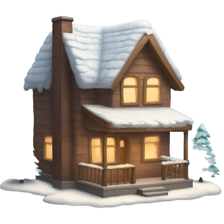Cozy winter house emoji