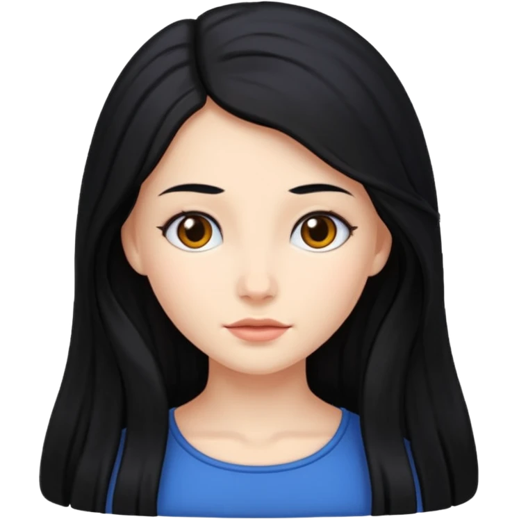 Marian con cabello largo y negro  emoji