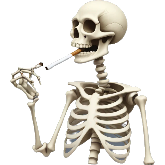 Smoking skeleton emoji