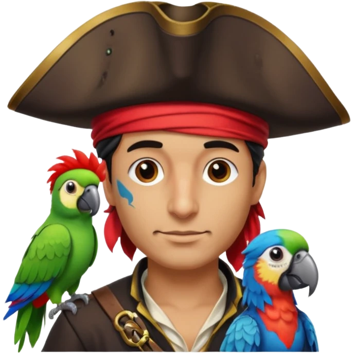 pirate and parrot emoji