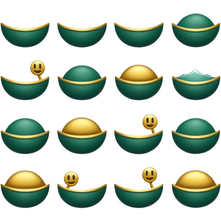 dark green emoji set for luxury seaside accommodation theme emoji
