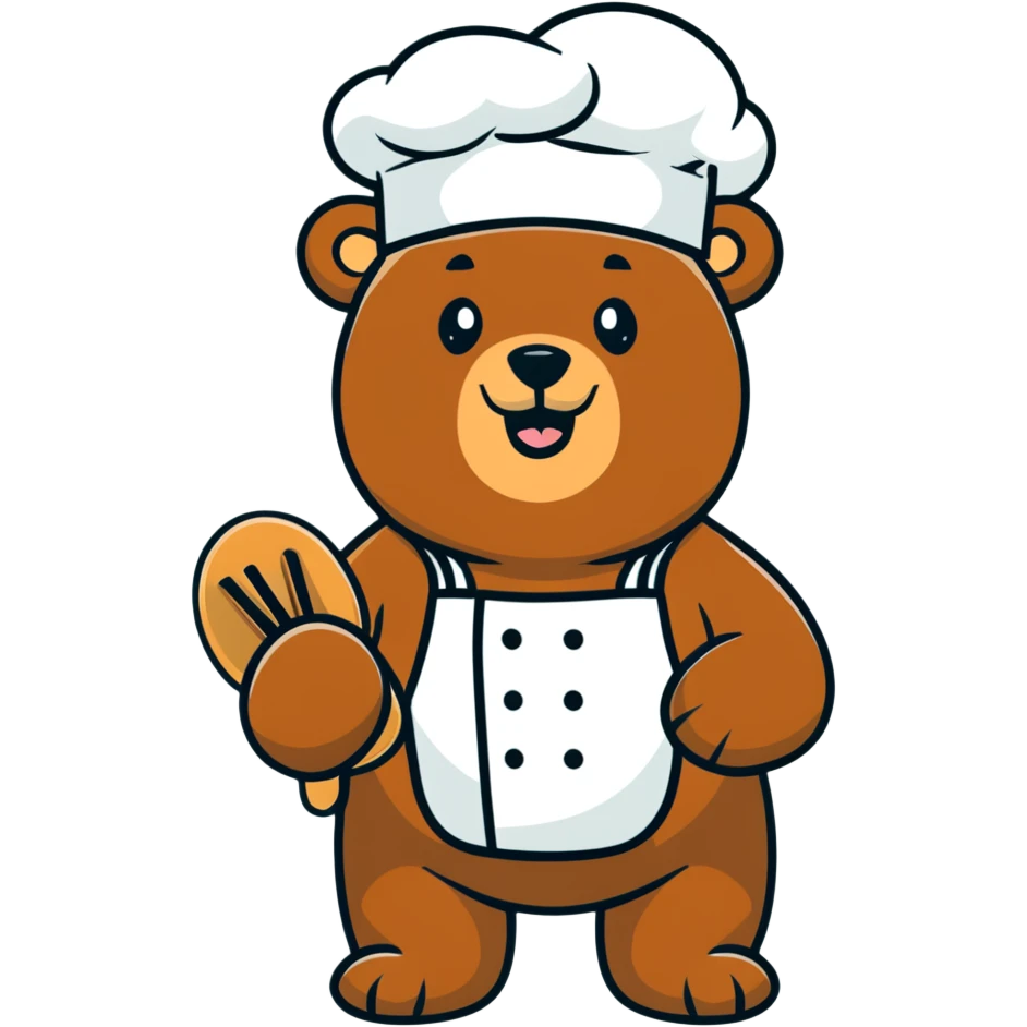  Scary Grizzly bear wearing a chef hat  emoji