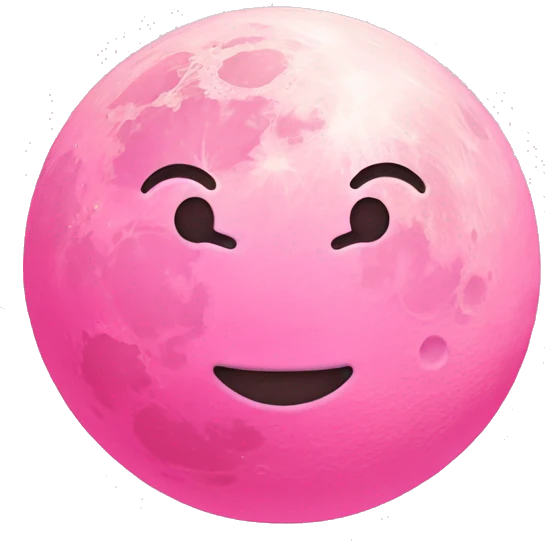 pink moon with music notes emoji
