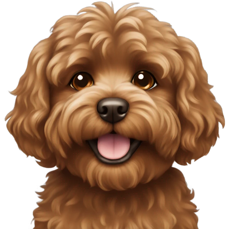 Brown fluffy cavoodle dog  emoji