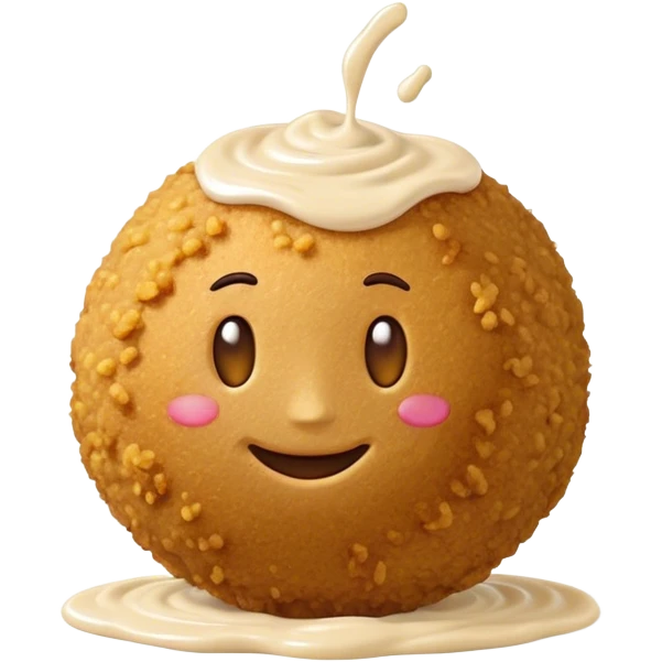 Cinematic Realistic Falafel Dish Emoji, depicted as crispy, golden falafel balls served with tahini sauce rendered with lifelike textures and vibrant, appetizing lighting. emoji