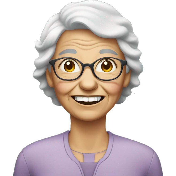 old lady with braces emoji