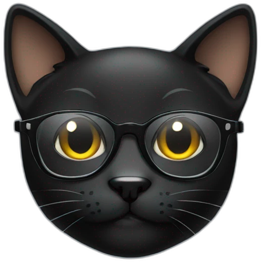 black cat with glasses emoji