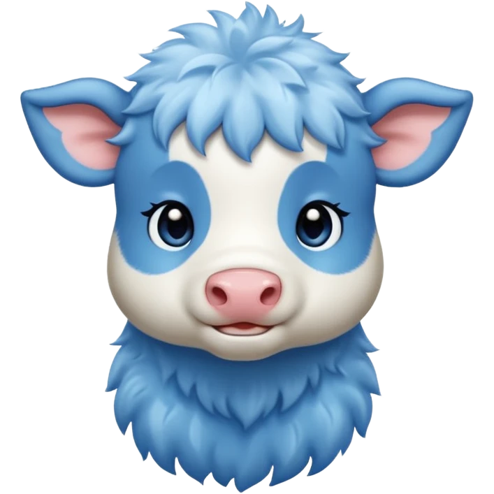 Vaca tierna azul emoji
