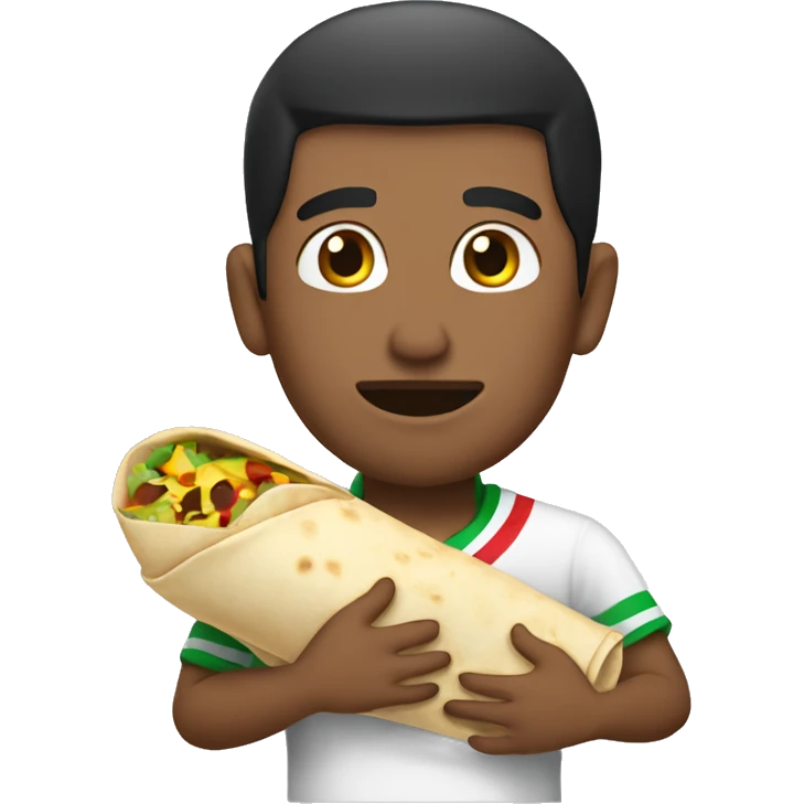 A Mexican holding a burrito ￼ emoji