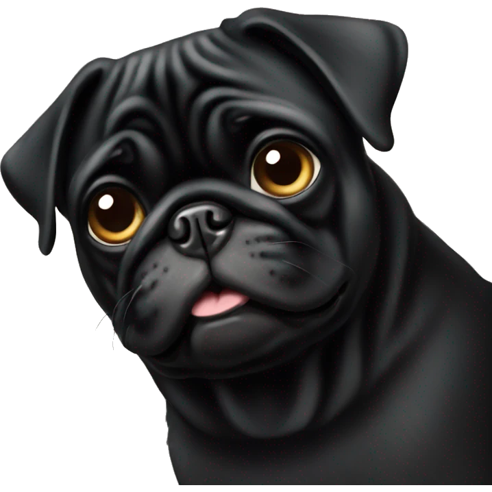 Black pug emoji
