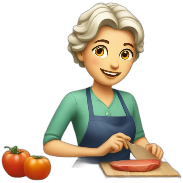 a lady making dinner emoji