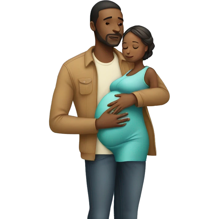 man supporting pregnant woman emoji