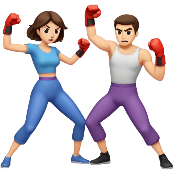 two cartoon characters fighting emoji
