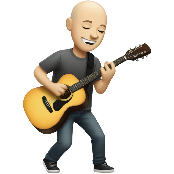 White bald guy playing the guitar emoji