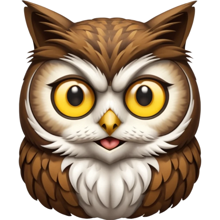 Make a owl with cat head emoji