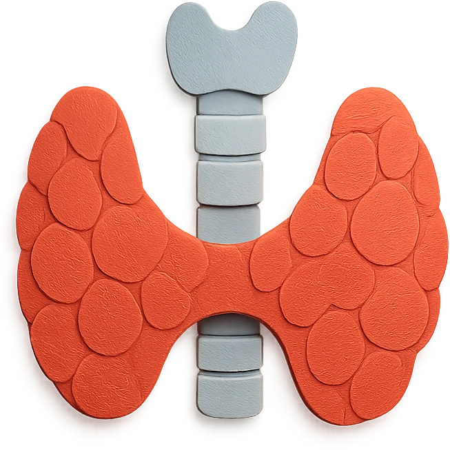 human thyroid gland in paper craft style with paper textures emoji
