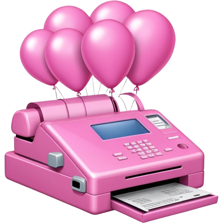 pink jeff koons style fax machine spam balloon emoji