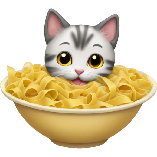 Kitten in pasta in a bowl  emoji