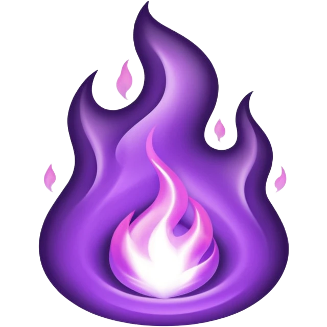 cartoonish purple flame emoji