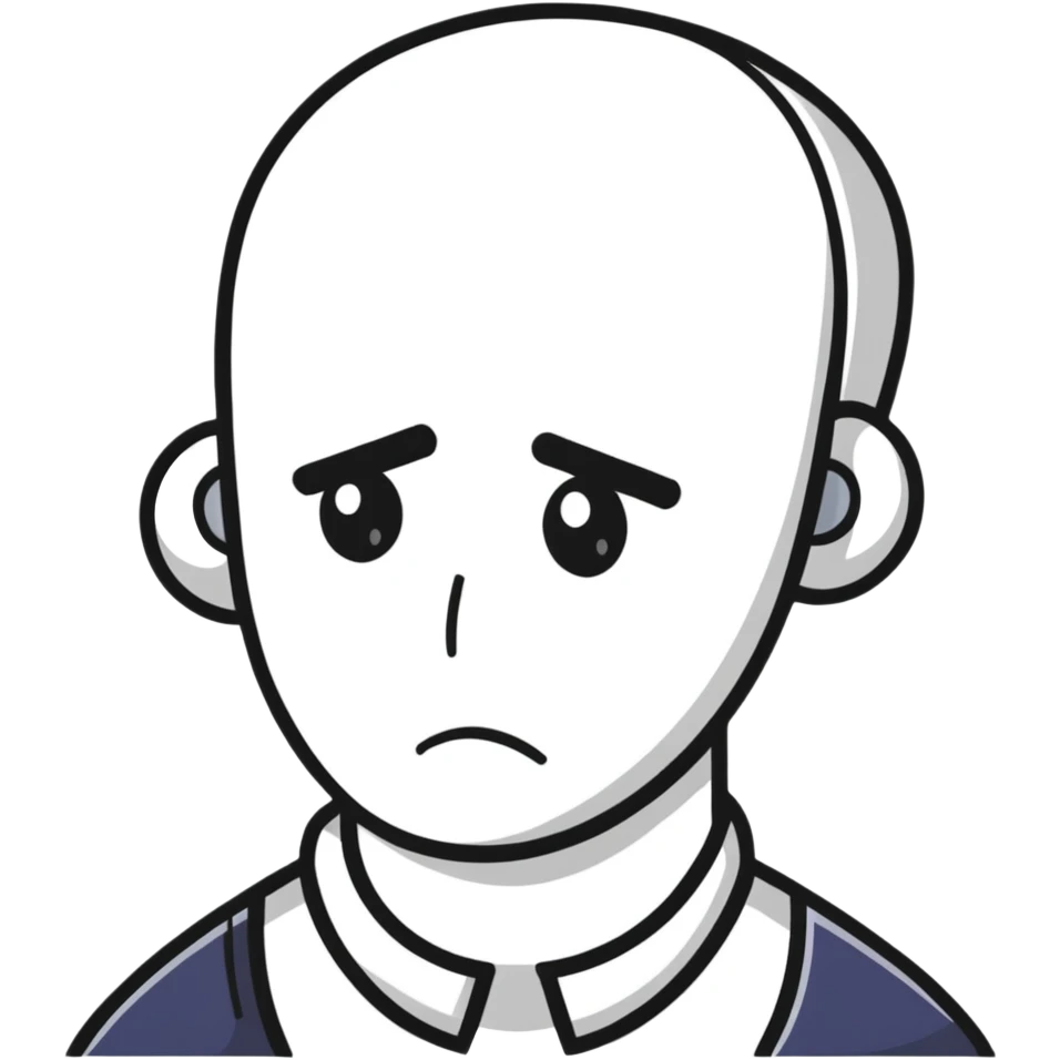 cartoon man with a sad expression emoji