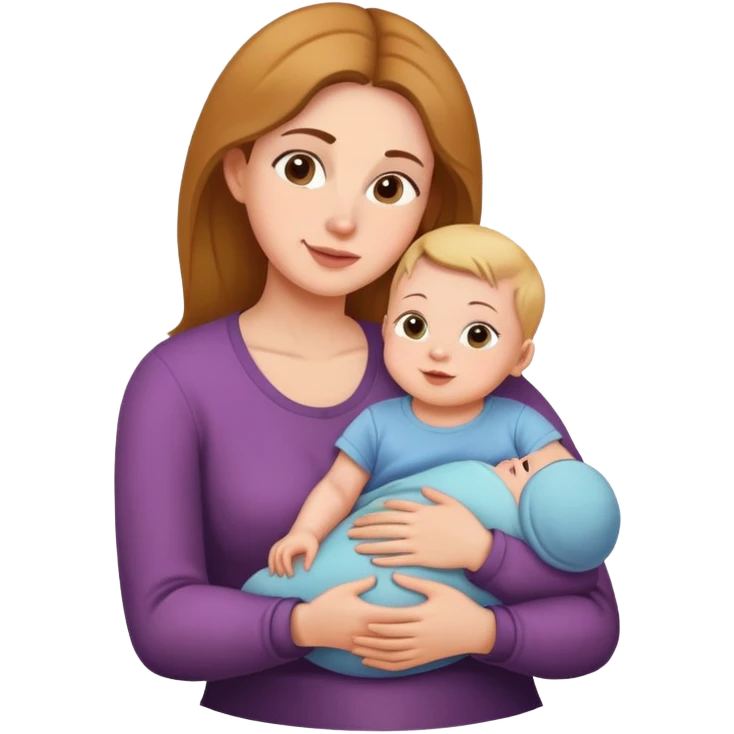 mother sitting with baby on her lap, loving mom emoji