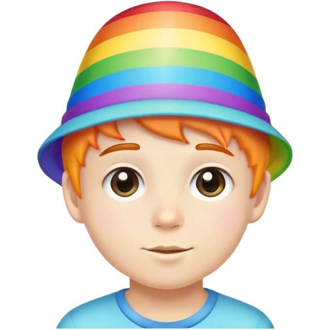 boy in rainbow hat cute emoji