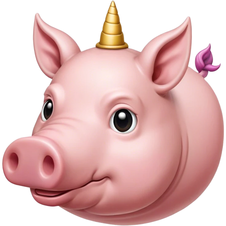 tête de licorne sur un corps de cochon  emoji