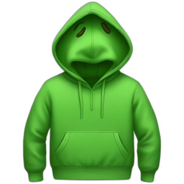 Green hoodie without any person emoji