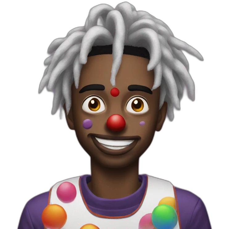 playboi carti with clown makeup emoji