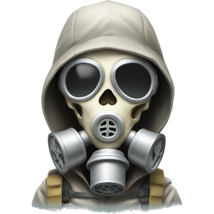 Skeleton wearing a gas mask emoji