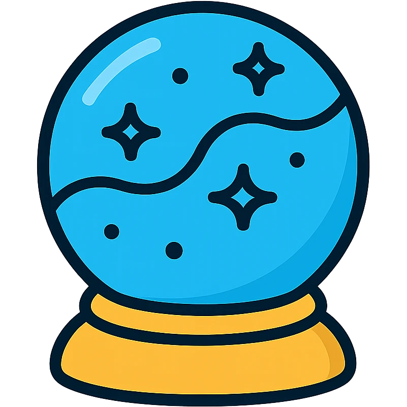 A magical blue scrying orb with mystical energy inside emoji