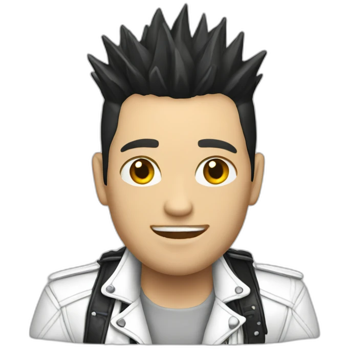 Punk male-white leather jacket emoji