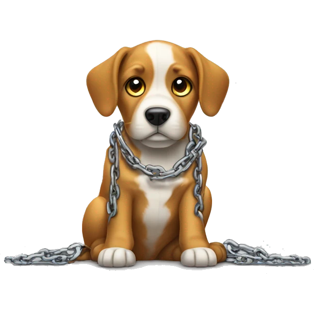 Dog with chains emoji