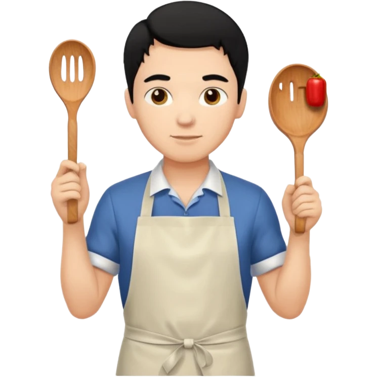 man black hair light skin tone cooking emoji